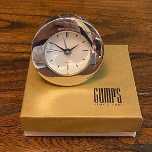GUMPS Silver Travel Analog Alarm Clock Brand New in Box